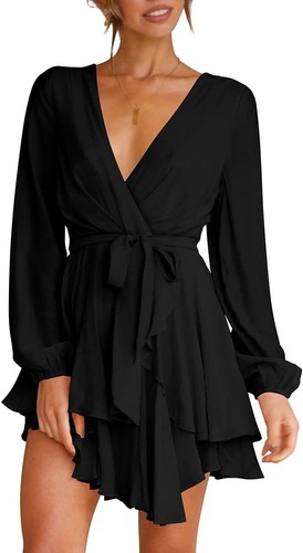 Womens mini dress deep neck - womens,